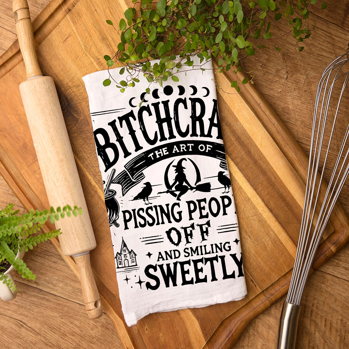 Bitchcraft Double-Sided Funny Witch Kitchen Towel
