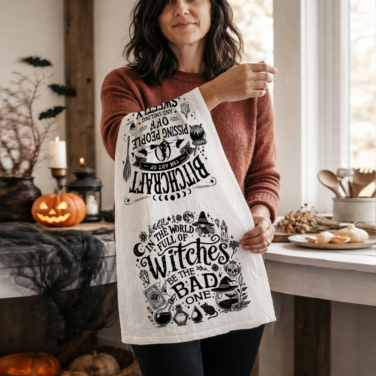 Bitchcraft Double-Sided Funny Witch Kitchen Towel