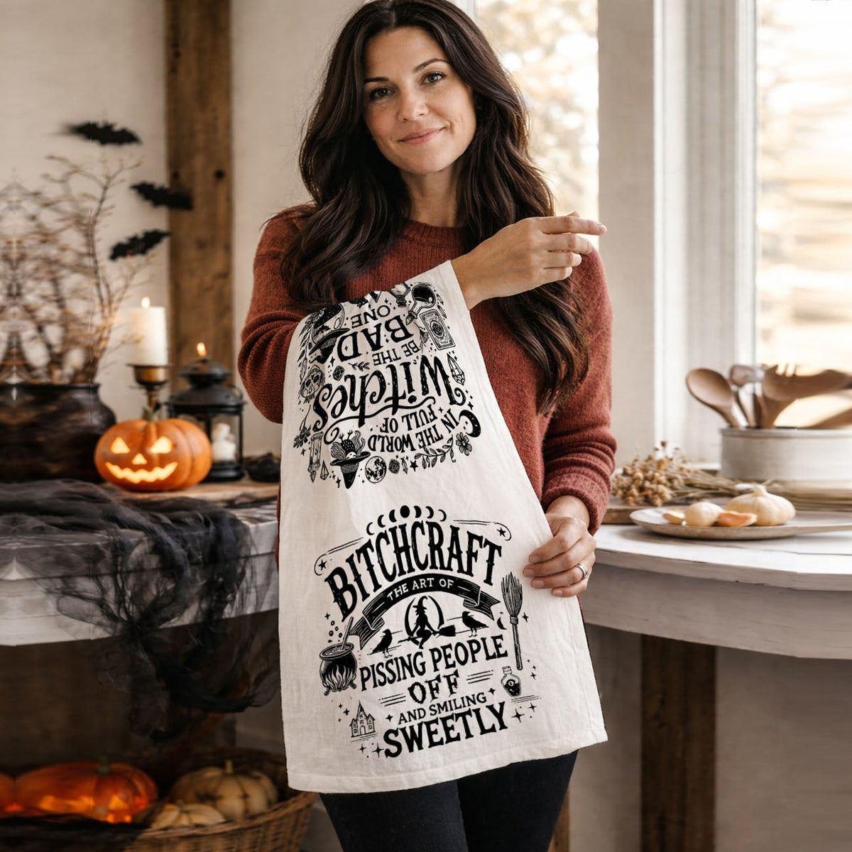 Bitchcraft Double-Sided Funny Witch Kitchen Towel