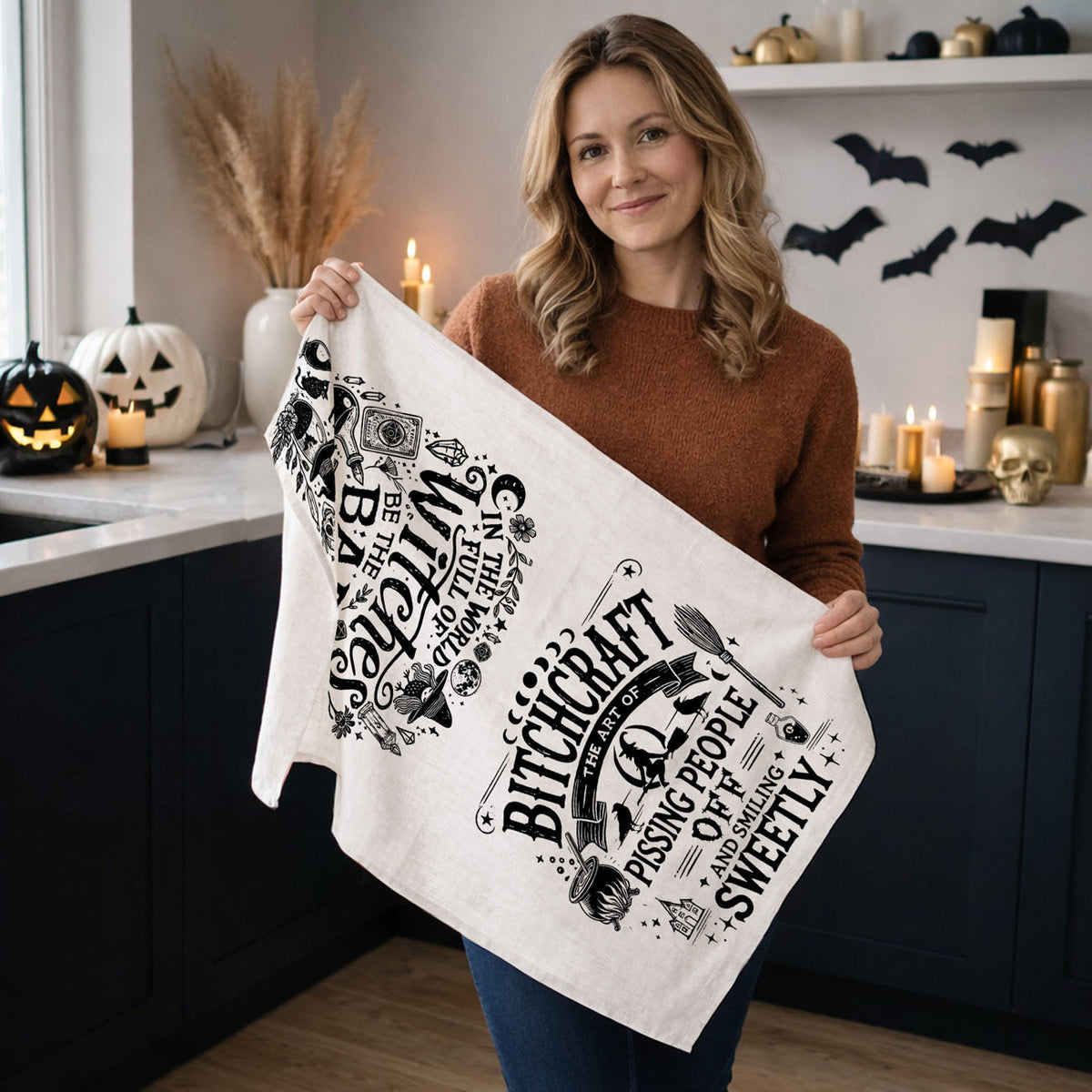 Bitchcraft Double-Sided Funny Witch Kitchen Towel