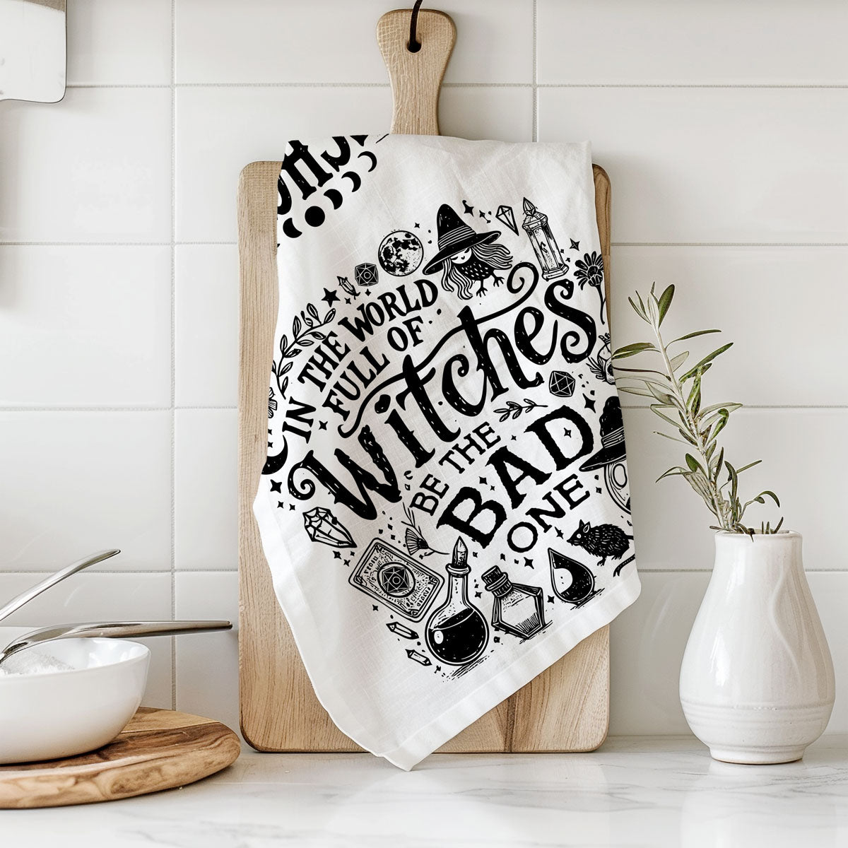 Bitchcraft Double-Sided Funny Witch Kitchen Towel