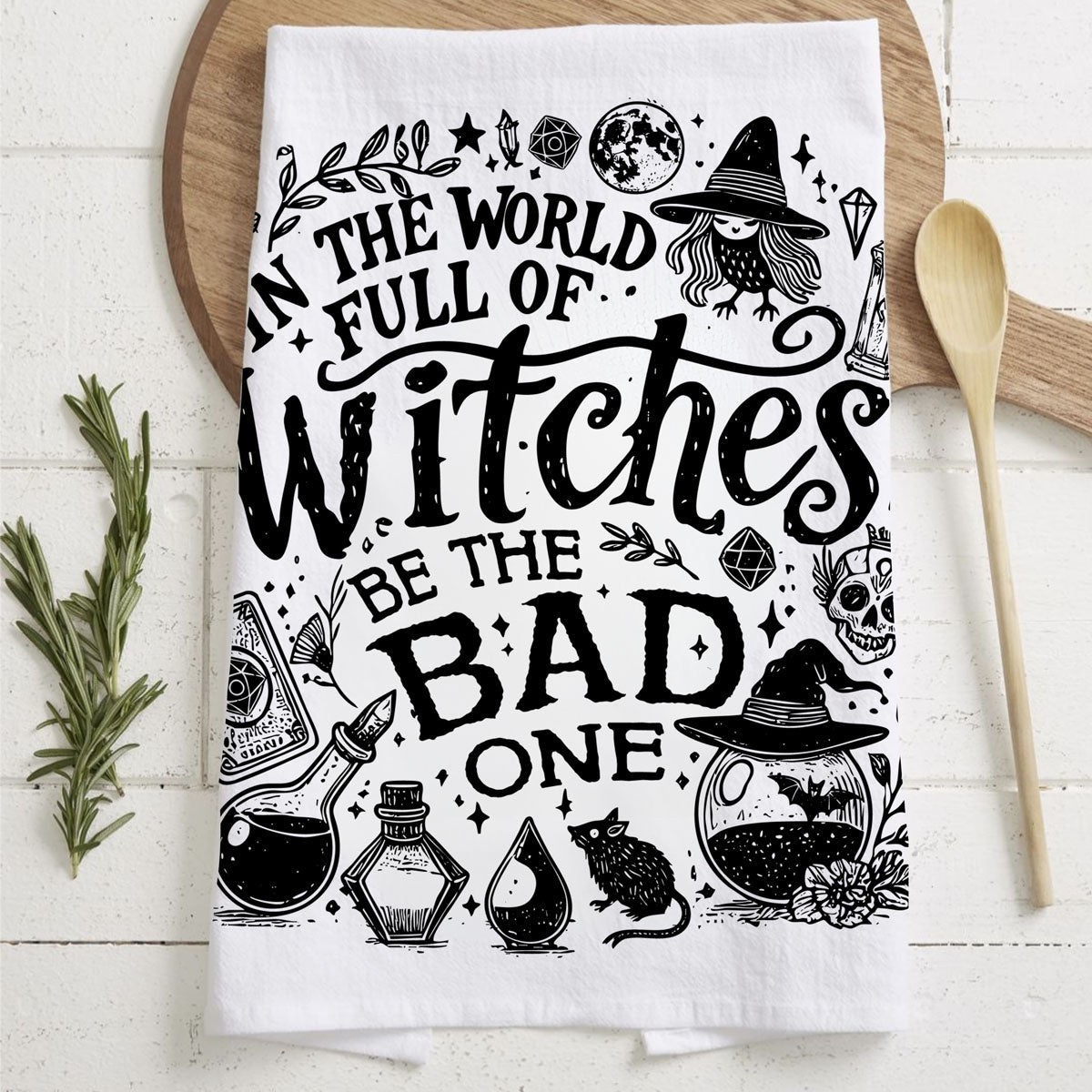 Bitchcraft Double-Sided Funny Witch Kitchen Towel