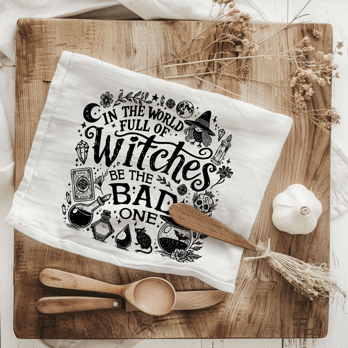 Bitchcraft Double-Sided Funny Witch Kitchen Towel