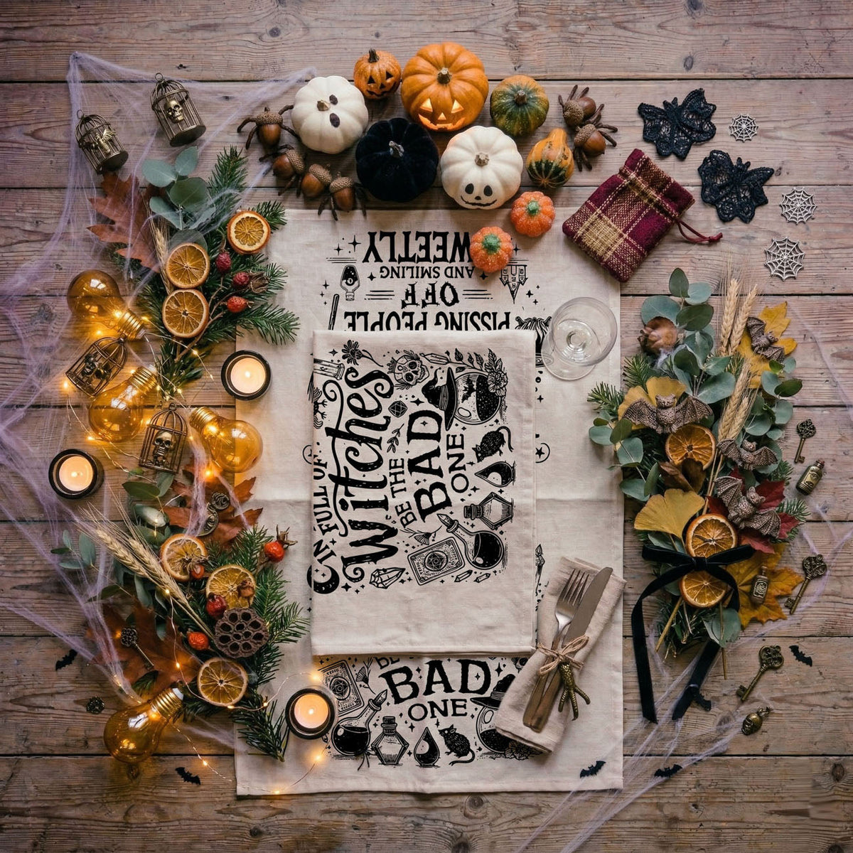 Bitchcraft Double-Sided Funny Witch Kitchen Towel