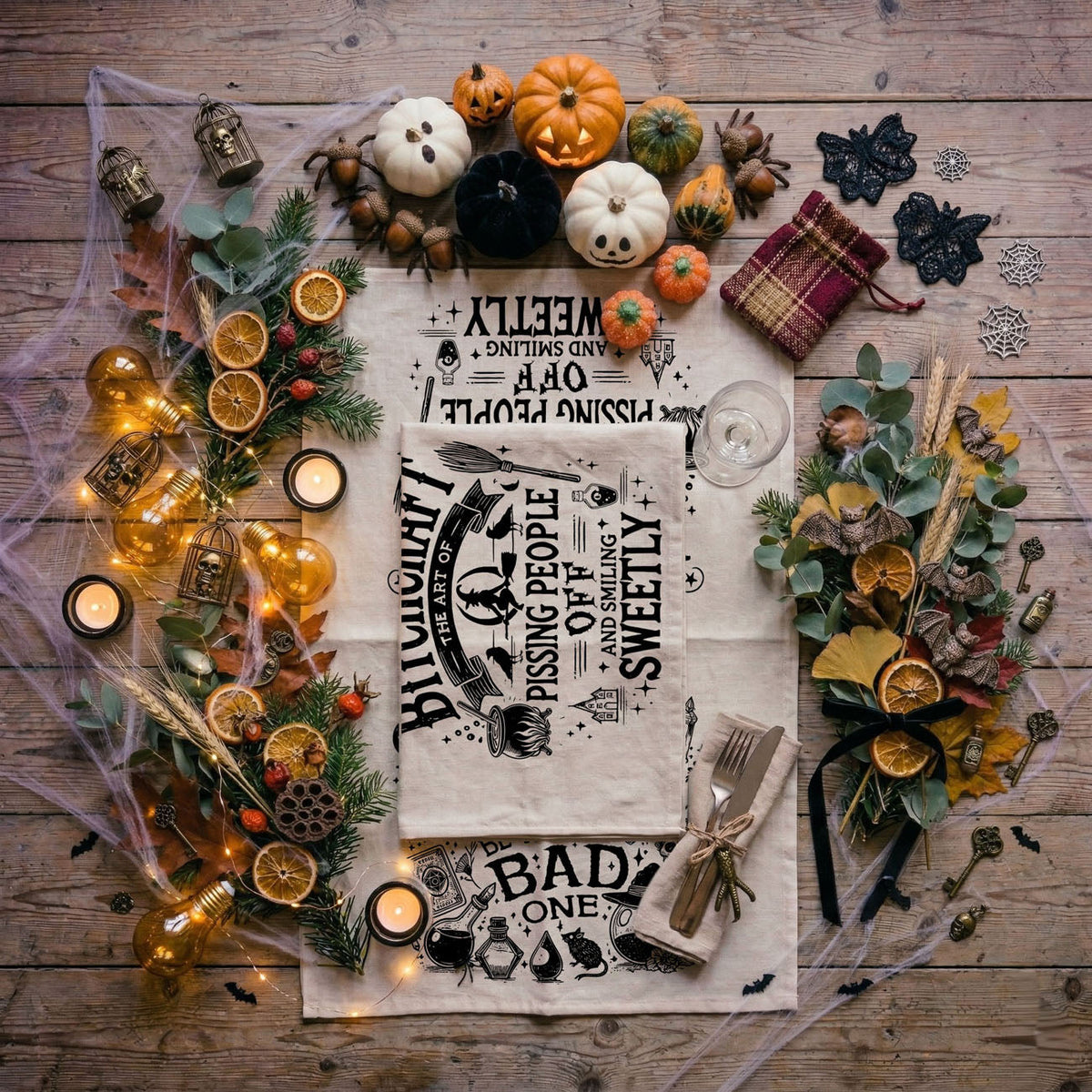Bitchcraft Double-Sided Funny Witch Kitchen Towel