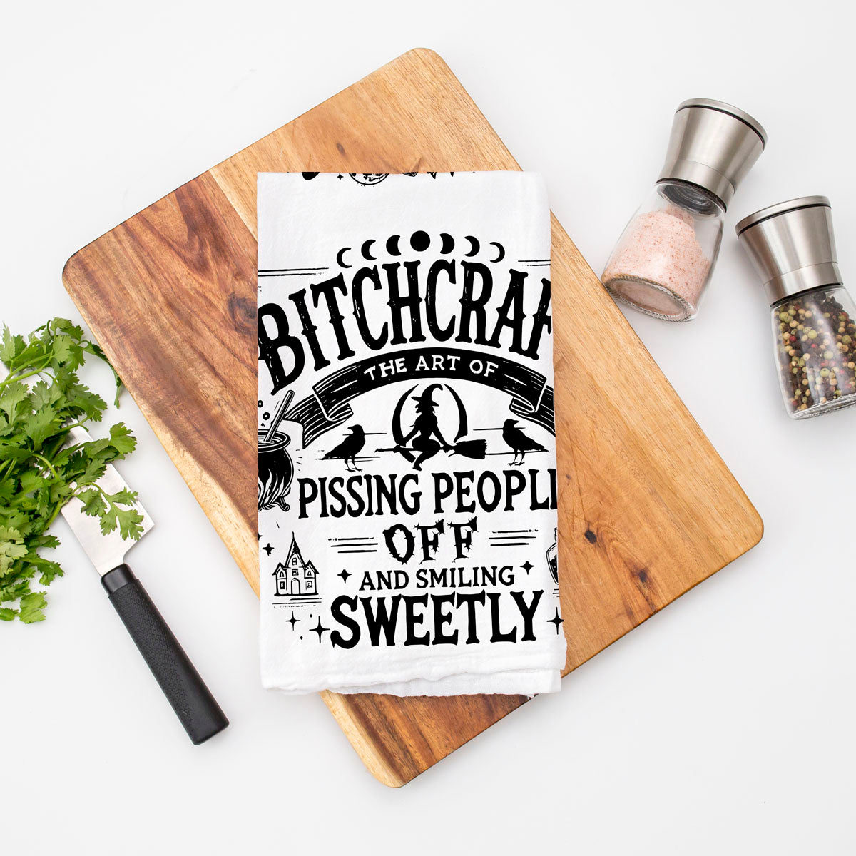 Bitchcraft Double-Sided Funny Witch Kitchen Towel
