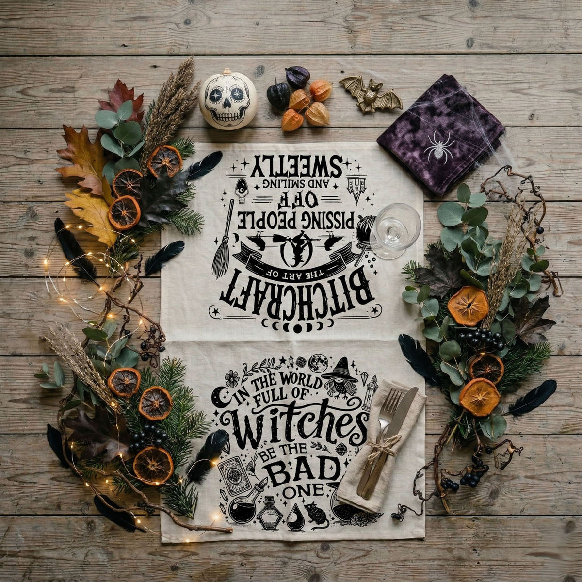 Bitchcraft Double-Sided Funny Witch Kitchen Towel